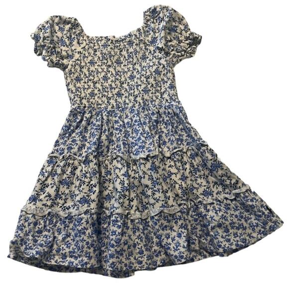 POLO RALPH LAUREN Little Girl's Floral Tiered Dress Size 3 Squareneck Short puff - Picture 4 of 7
